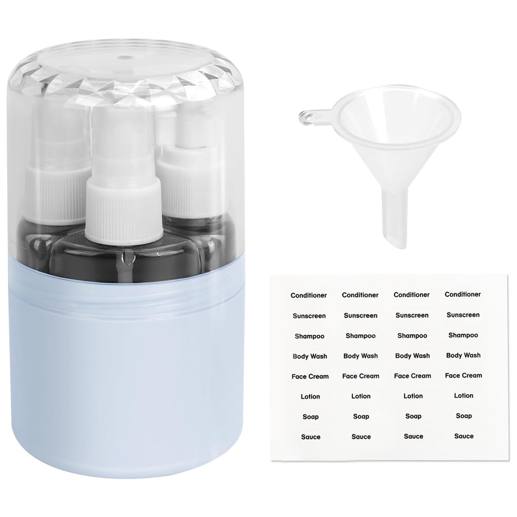 MAYCREATE 4 in 1 Travel Bottles for Toiletries, 50ml Spray Bottle & Lotion Bottle Kit, Portable Travel Toiletry Bottles with Case, Leak-Proof Refillable Small Bottles for Travel for Shampoo Liquid MAYCREATE 4 in 1 Travel Bottles for Toiletries, 50ml Spray Bottle & Lotion Bottle Kit, Portable Travel Toiletry Bottles with Case, Leak-Proof Refillable Small Bottles for Travel for Shampoo Liquid